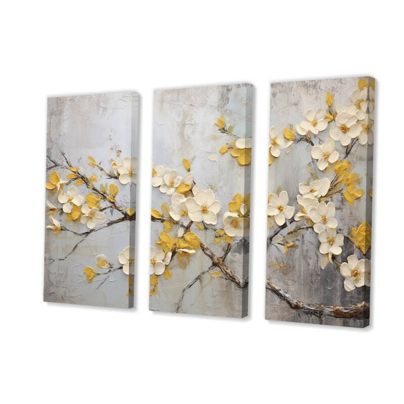 Designart "Apple Blossom Harmony XVII" Apple Blossom Wall Art Print Set